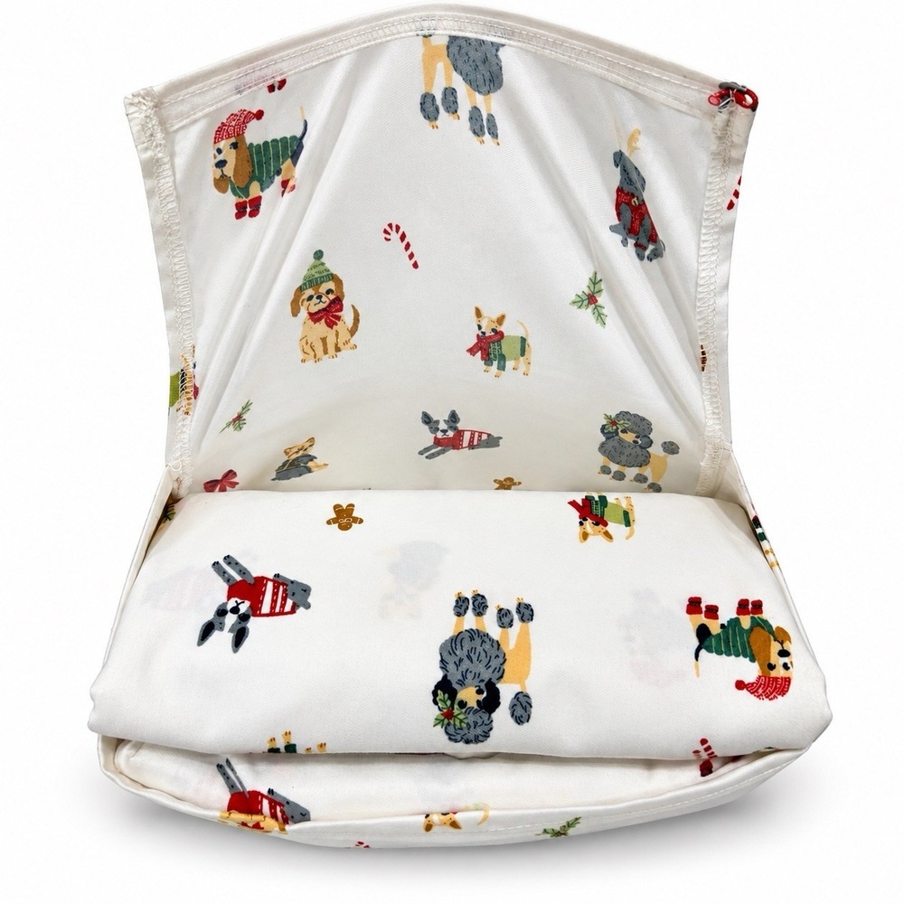 Cuddl Duds Soft Cozy Queen Sheet Set Christmas Dogs Microfiber 4pc Deep Pocket - Picture 4 of 5